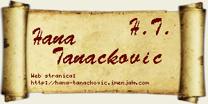 Hana Tanacković vizit kartica